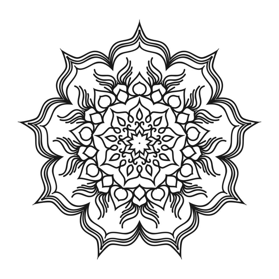 Round mandala coloring page design vector