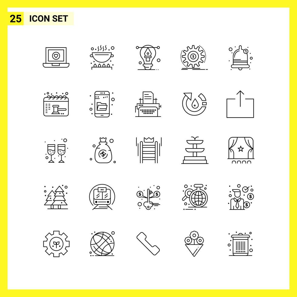 25 Icon Set Simple Line Symbols Outline Sign on White Background for Website Design Mobile Applications and Print Media vector