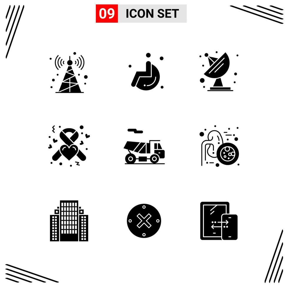 9 Icons Solid Style Grid Based Creative Glyph Symbols for Website Design Simple Solid Icon Signs Isolated on White Background 9 Icon Set vector