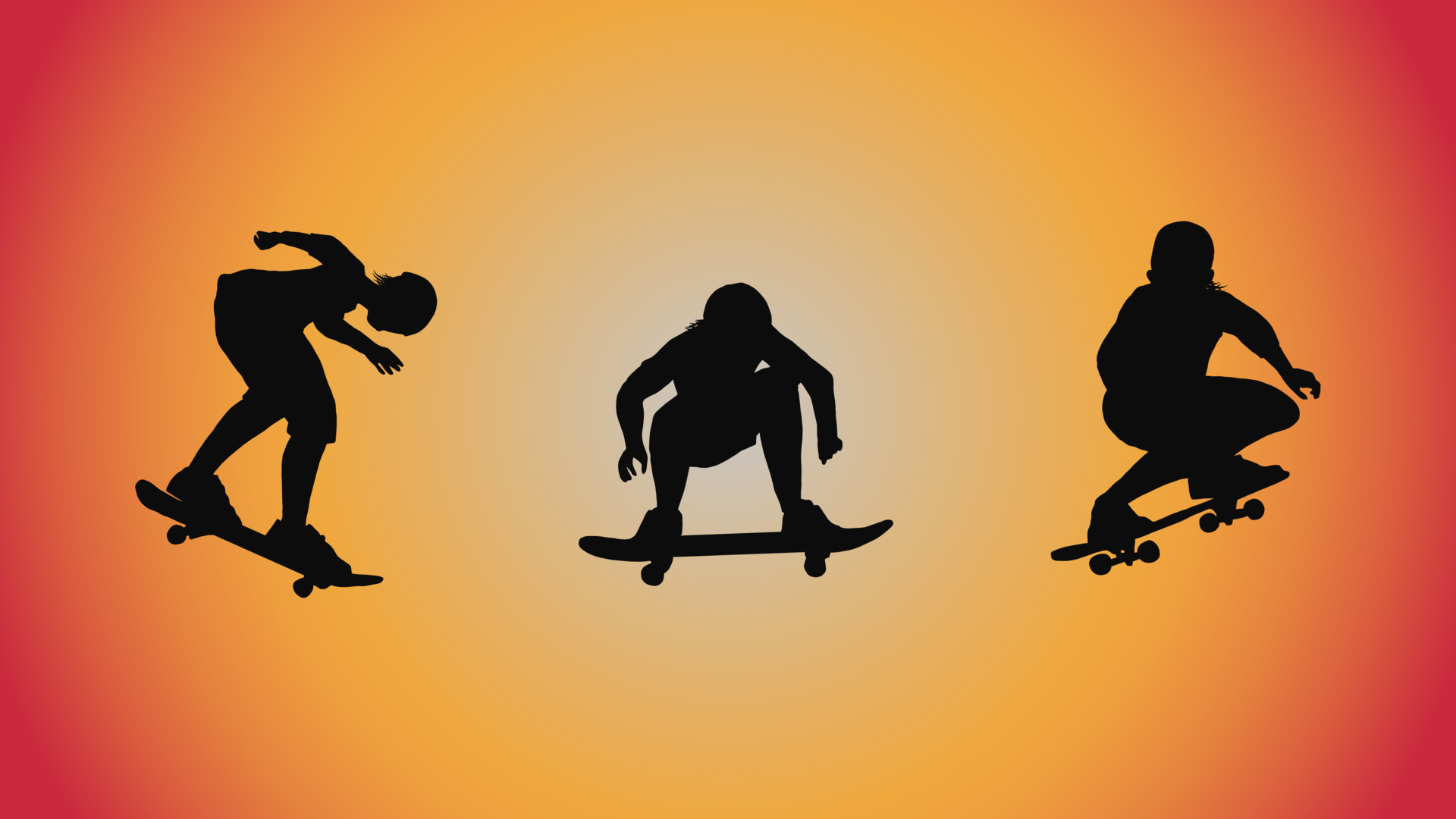 abstract background of silhouette skateboard pose move trick 14772891