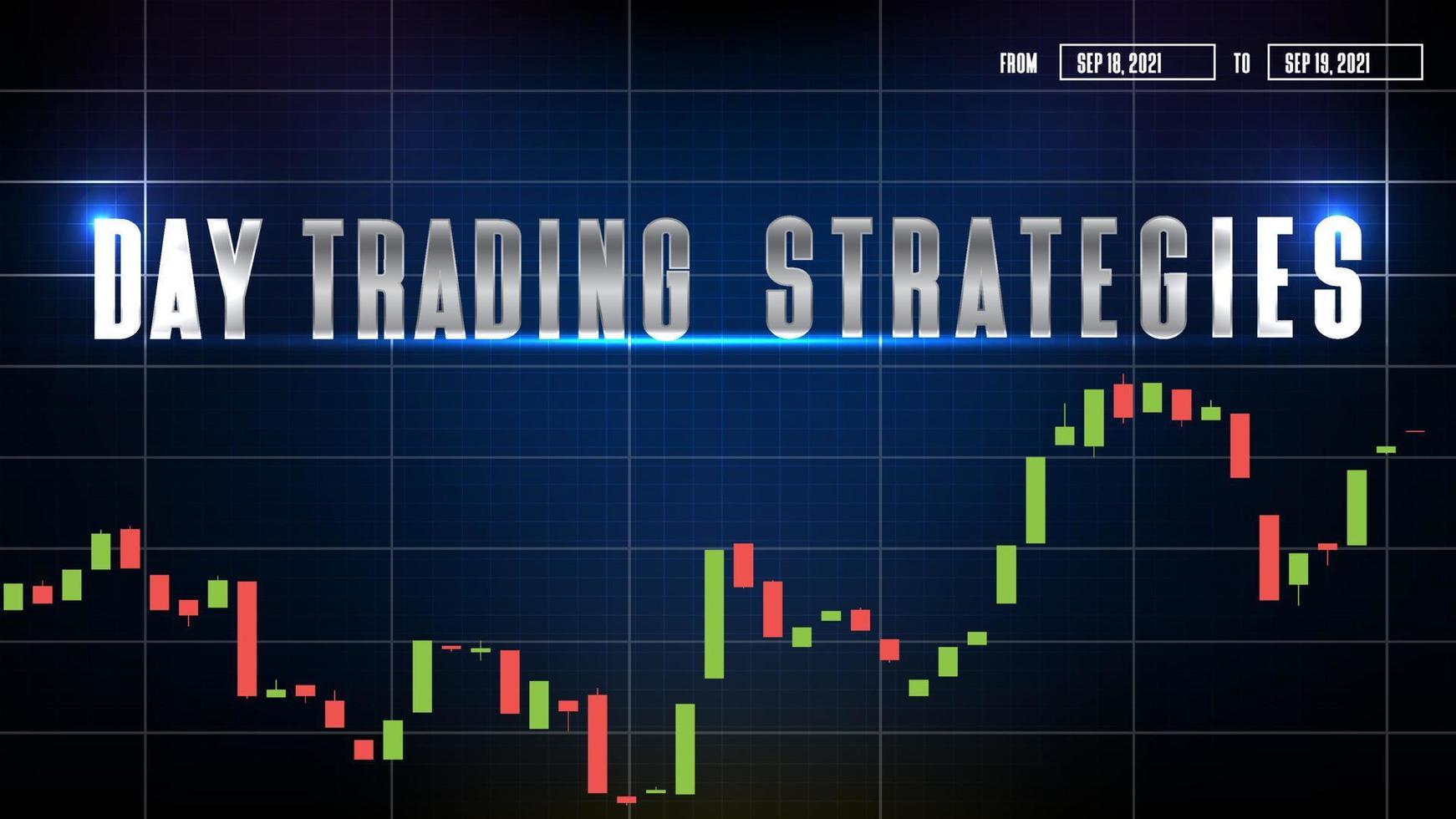 abstract background of  day trading strategies and technical analysis chart graph vector