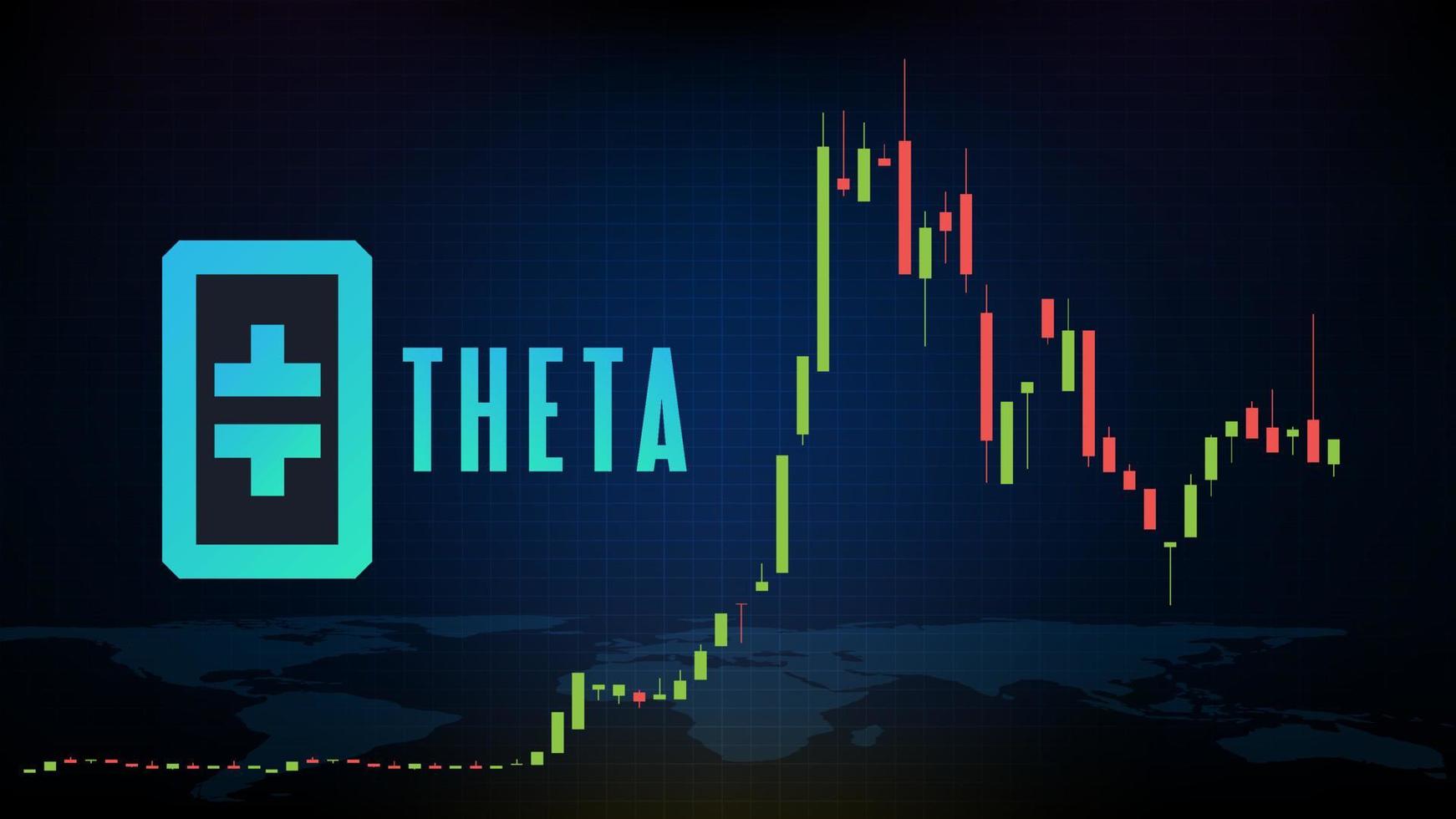 abstract futuristic technology background of THETA Token Price graph Chart coin digital cryptocurrency vector