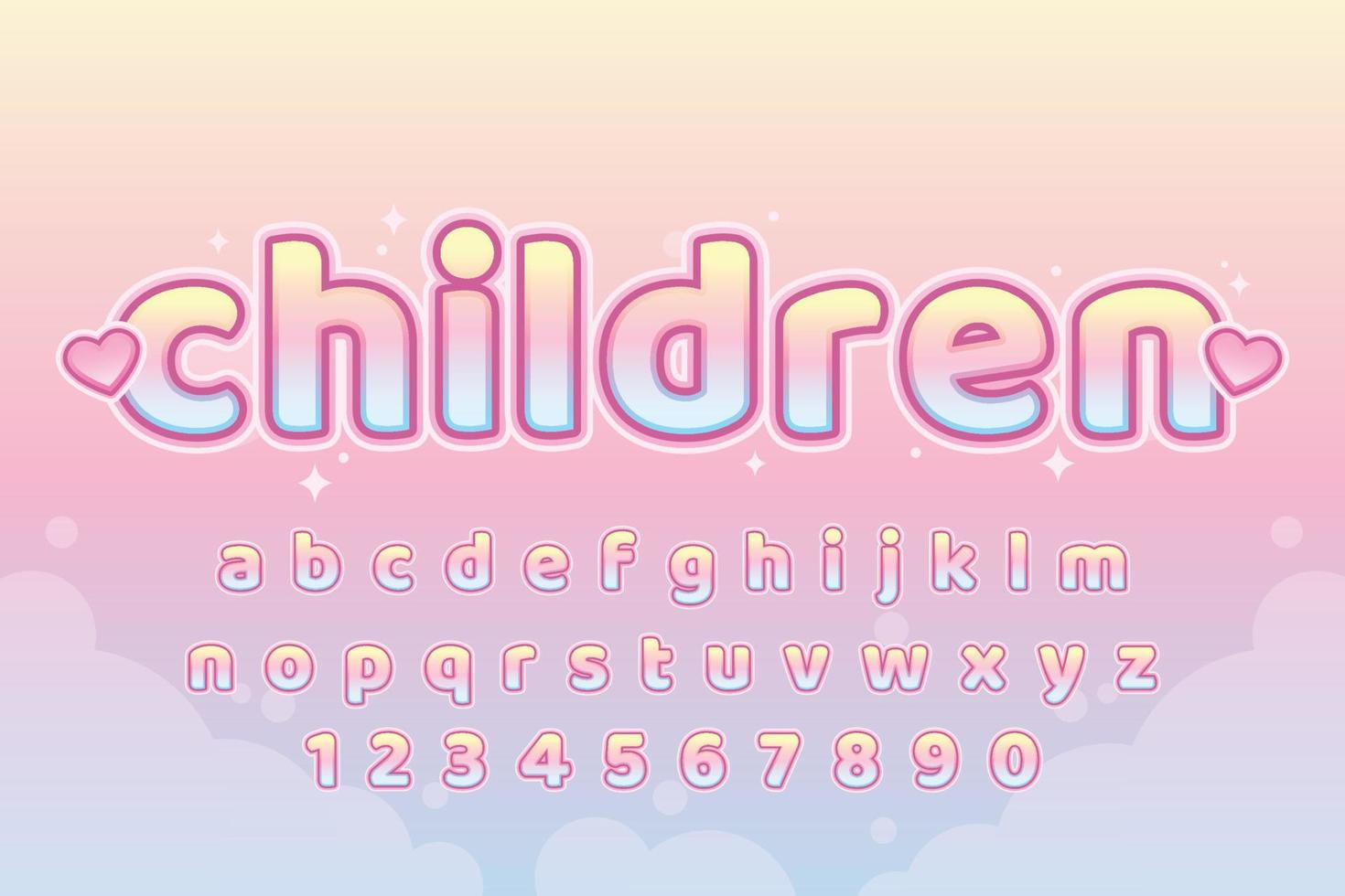 decorative children Font and Alphabet vector