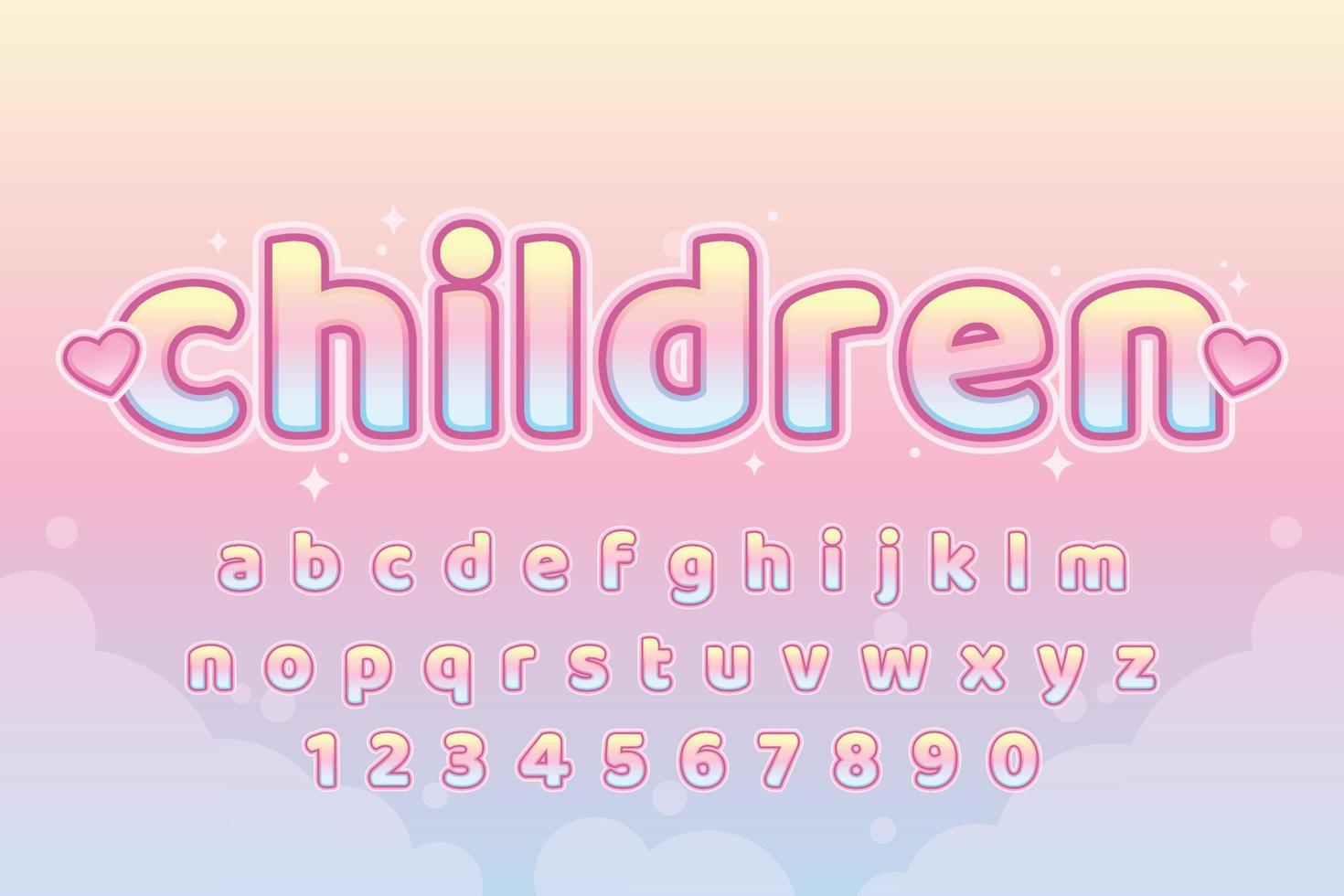 decorative children Font and Alphabet vector