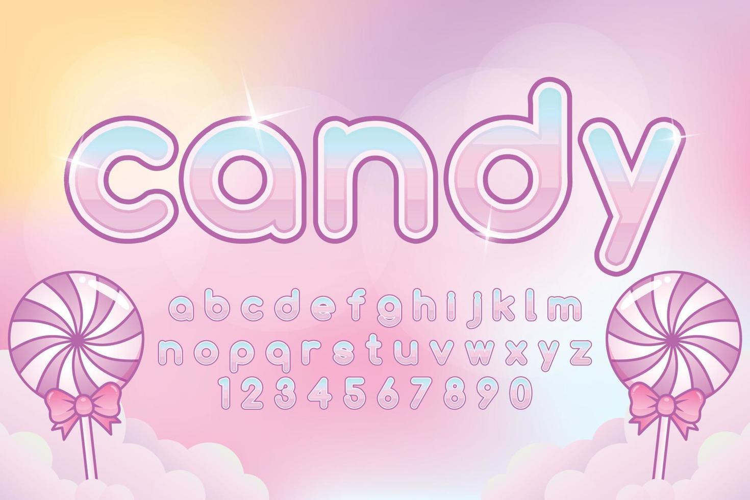 decorative candy Font and Alphabet vector
