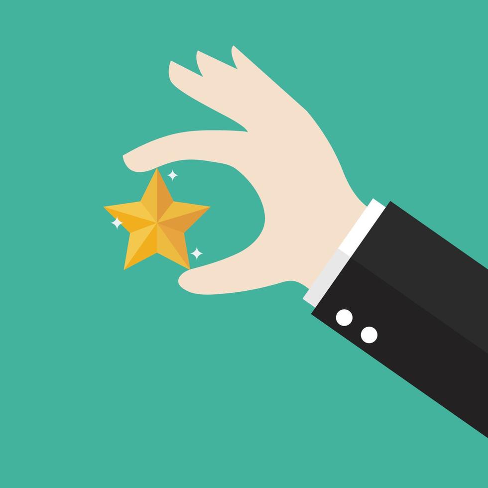 Businessman hand picking up a star vector