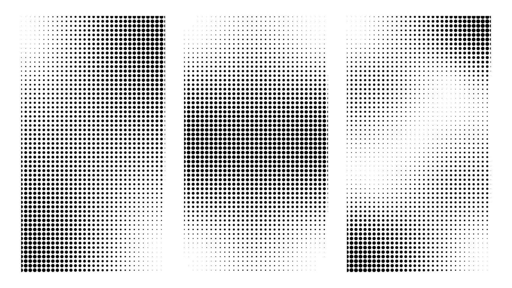 Halftone set vector illustration, black and white halftone effect background template