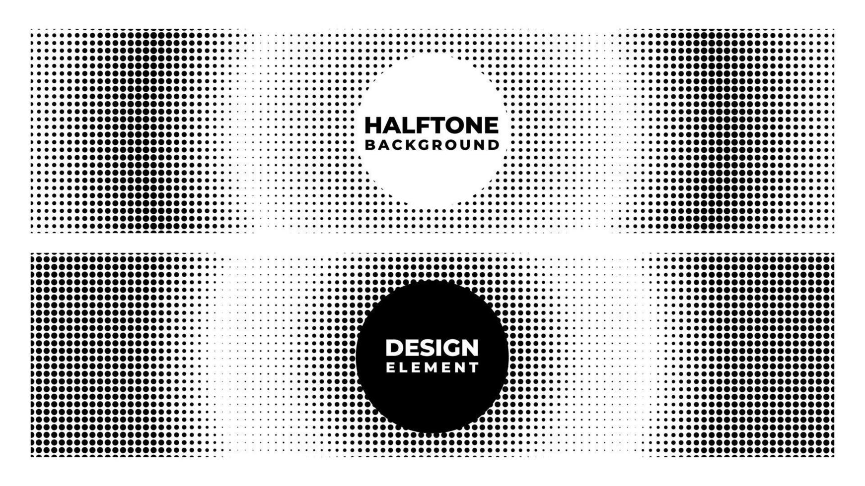 Halftone set vector illustration, black and white halftone effect background template