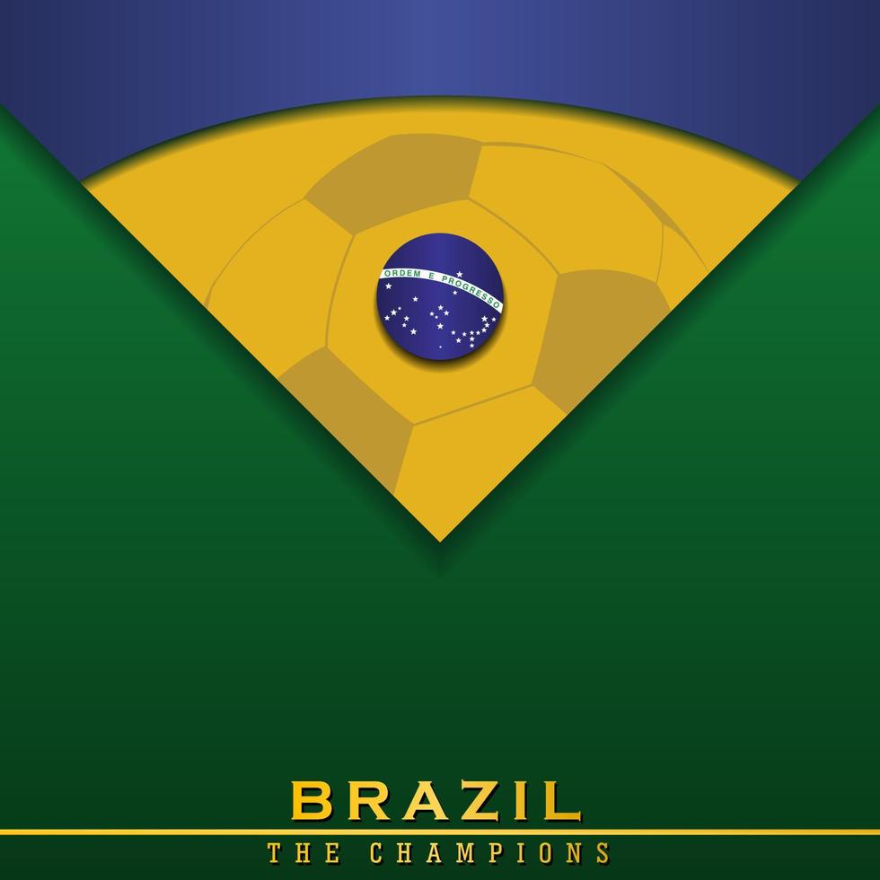 fondo abstracto bandera de brasil, copa del mundo qatar 2022, ilustración vectorial y texto, combinación de colores perfecta. vector