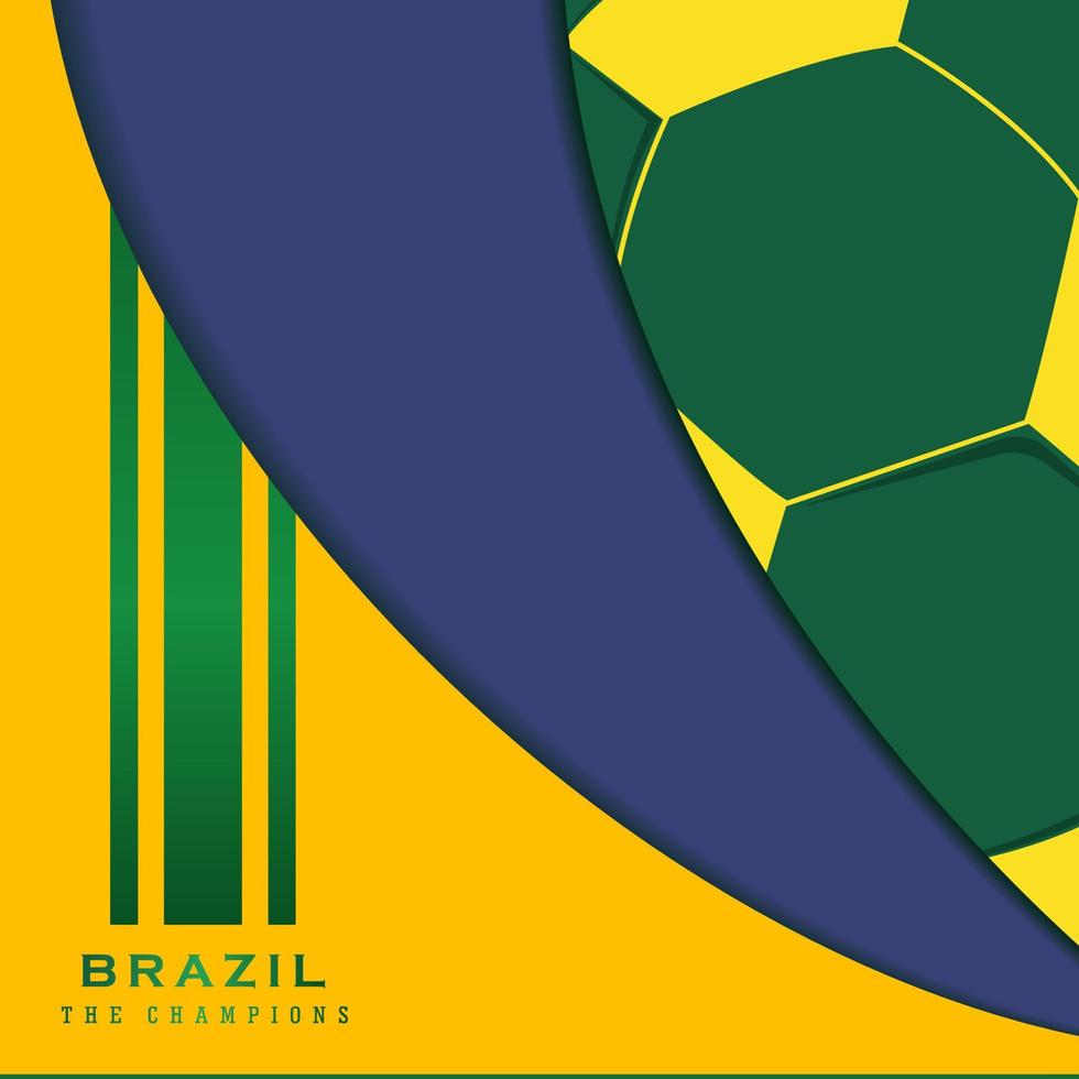 fondo abstracto bandera de brasil, copa del mundo qatar 2022, ilustración vectorial y texto, combinación de colores perfecta. vector