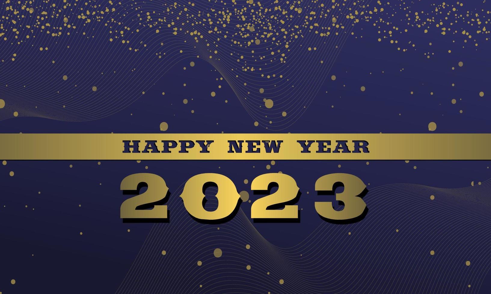 feliz celebración de año nuevo 2023 con letras tipográficas. ilustración vectorial, texto y número vector