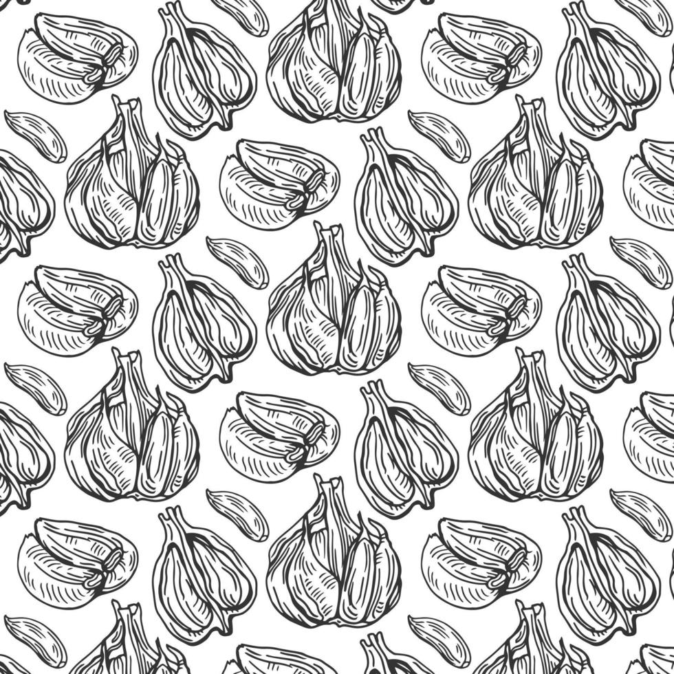 Garlic pattern wallpaper. Pattern. Garlic symbol vector. vector