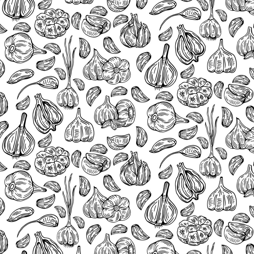 Garlic pattern wallpaper. Pattern. Garlic symbol vector. vector