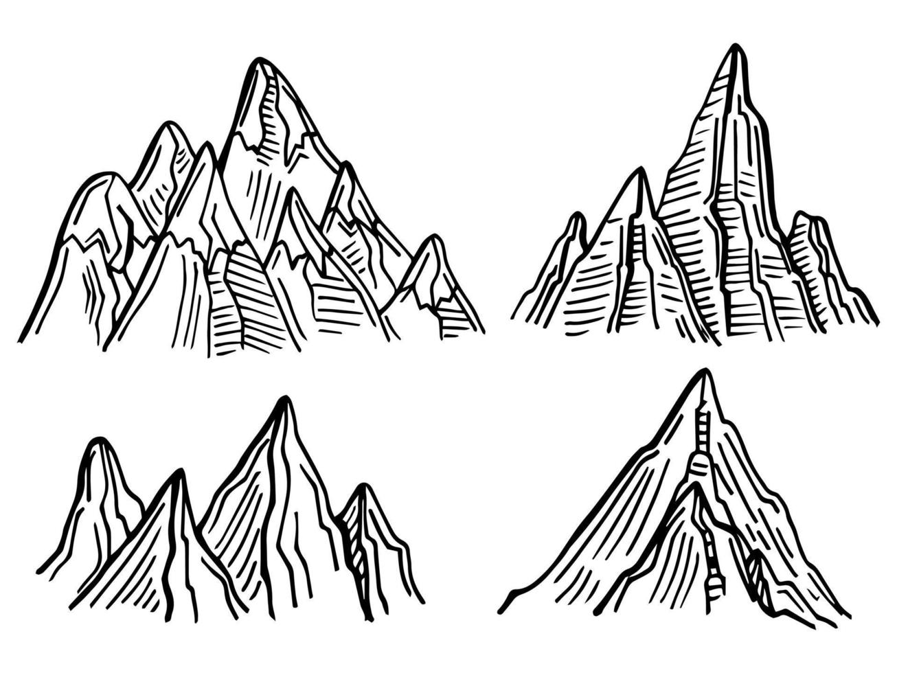 Mountain set isolated on white background. Vector Illustration EPS 10