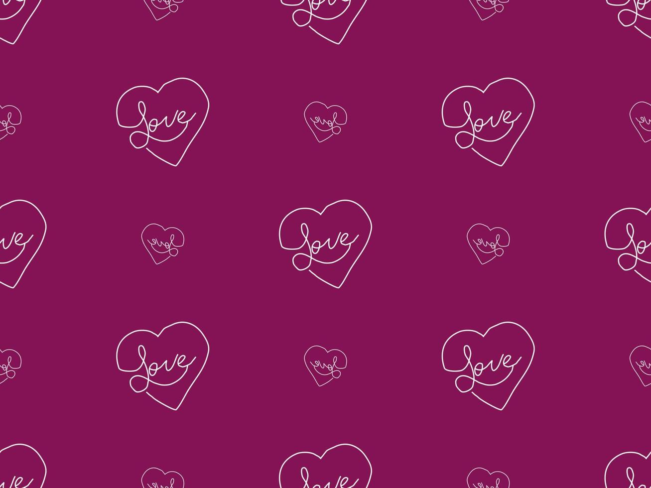 Love cartoon character seamless pattern on pink background vector