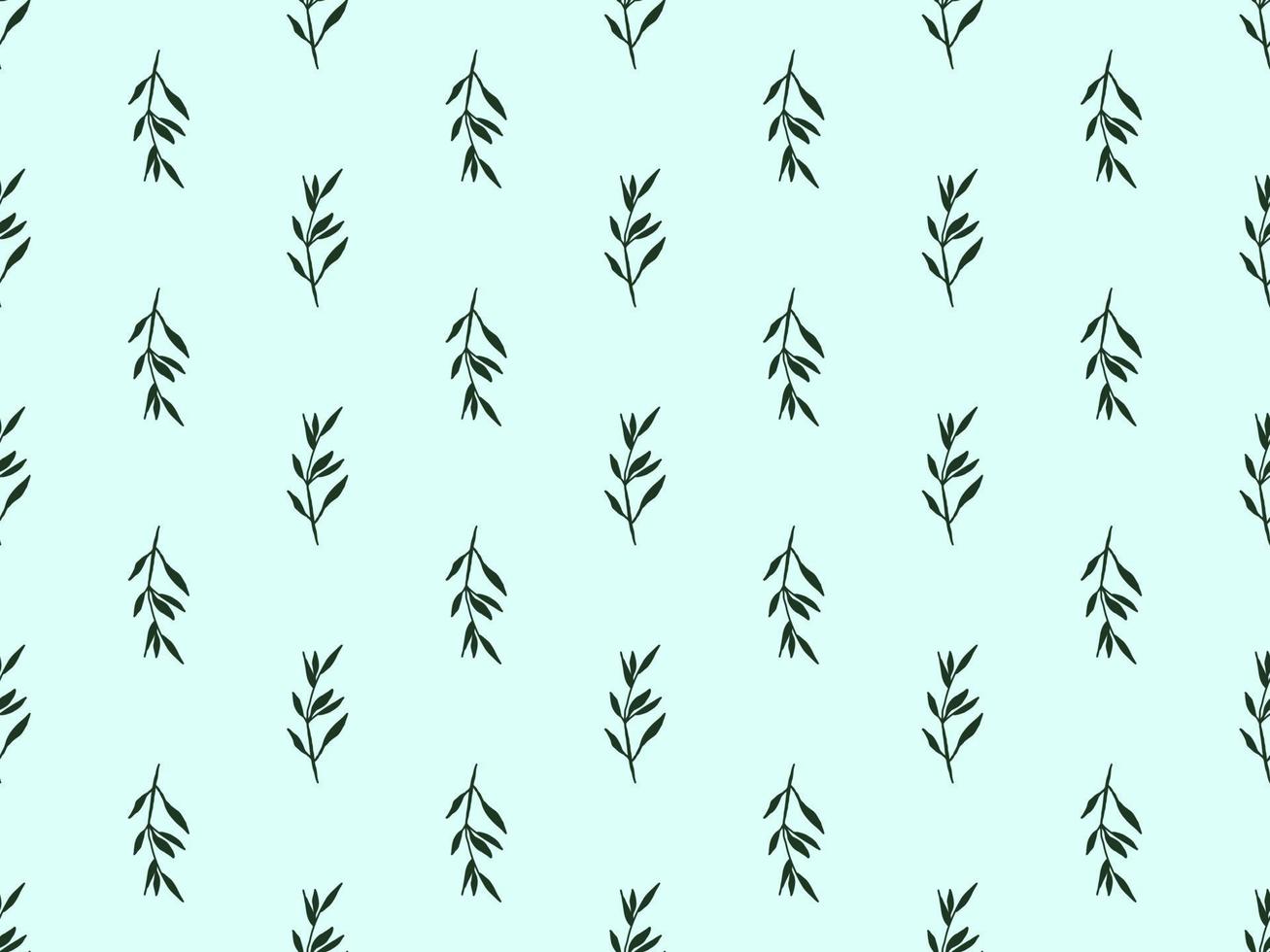 Leaf cartoon character seamless pattern on green background vector