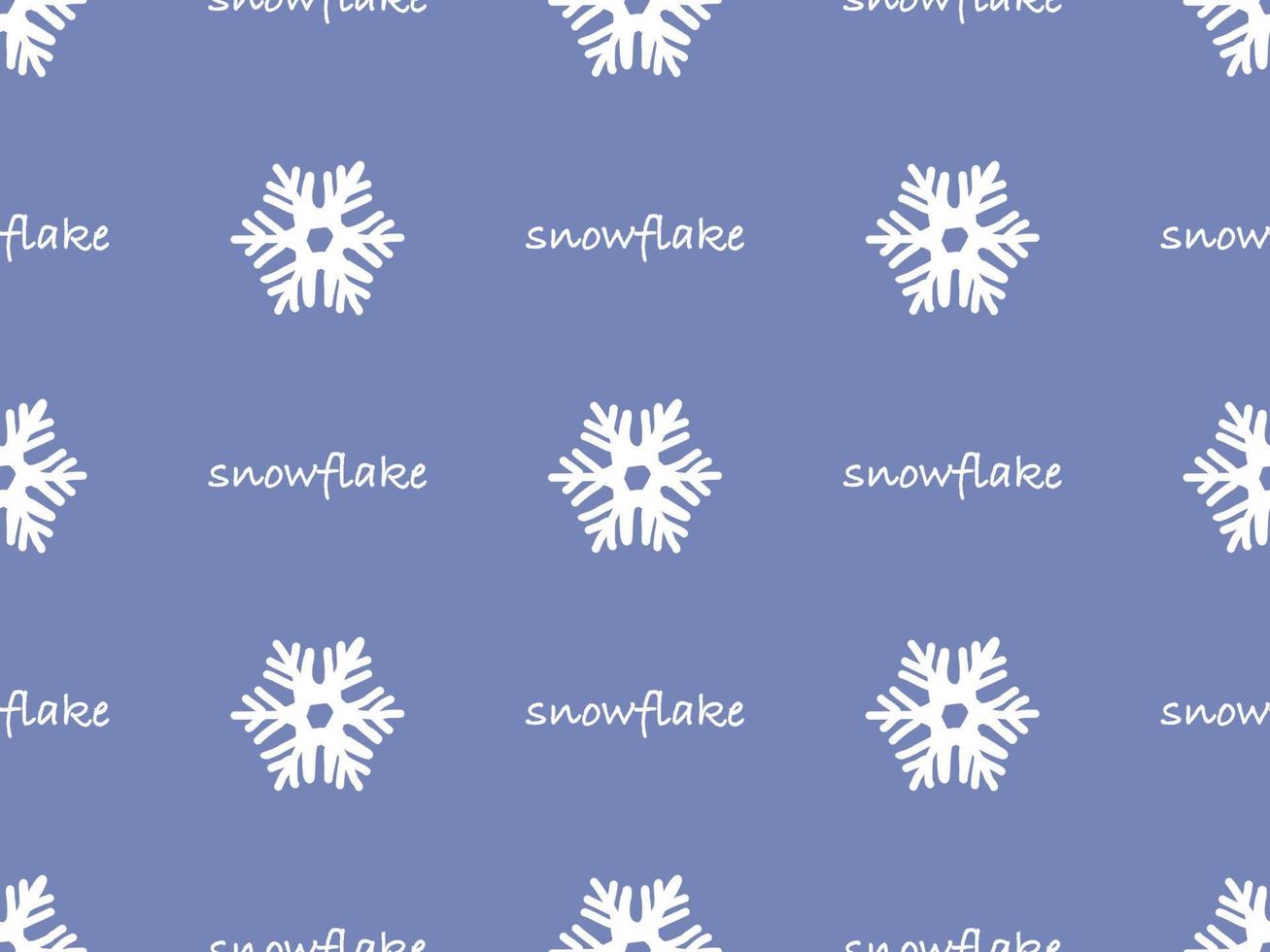 Snow Flake cartoon character seamless pattern on blue background vector