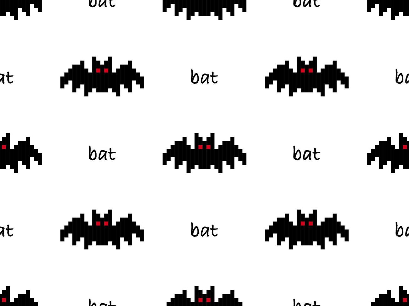 Bat cartoon character seamless pattern on white background vector