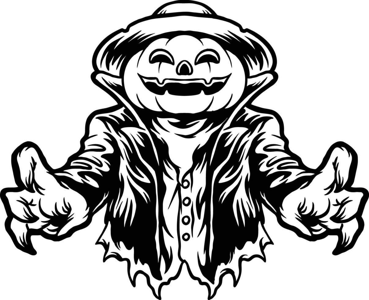 The Scarecrow Monochrome Clipart 14773490 Vector Art at Vecteezy
