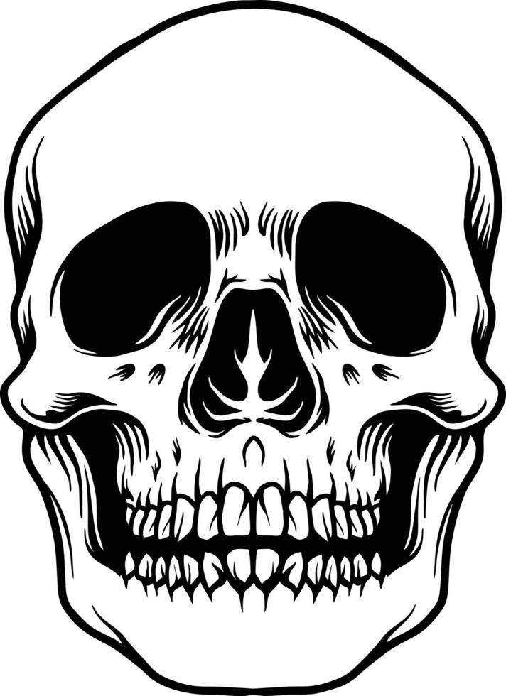 Simple Skull Head Smiley Monochrome vector