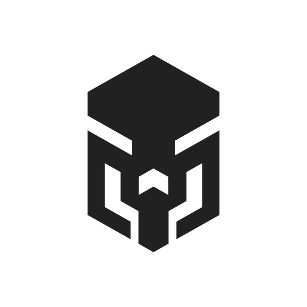 Spartan Warrior Helmet Logo Template vector