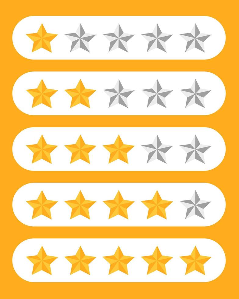 rating stars symbol quality of product service in customers shopping website template vector