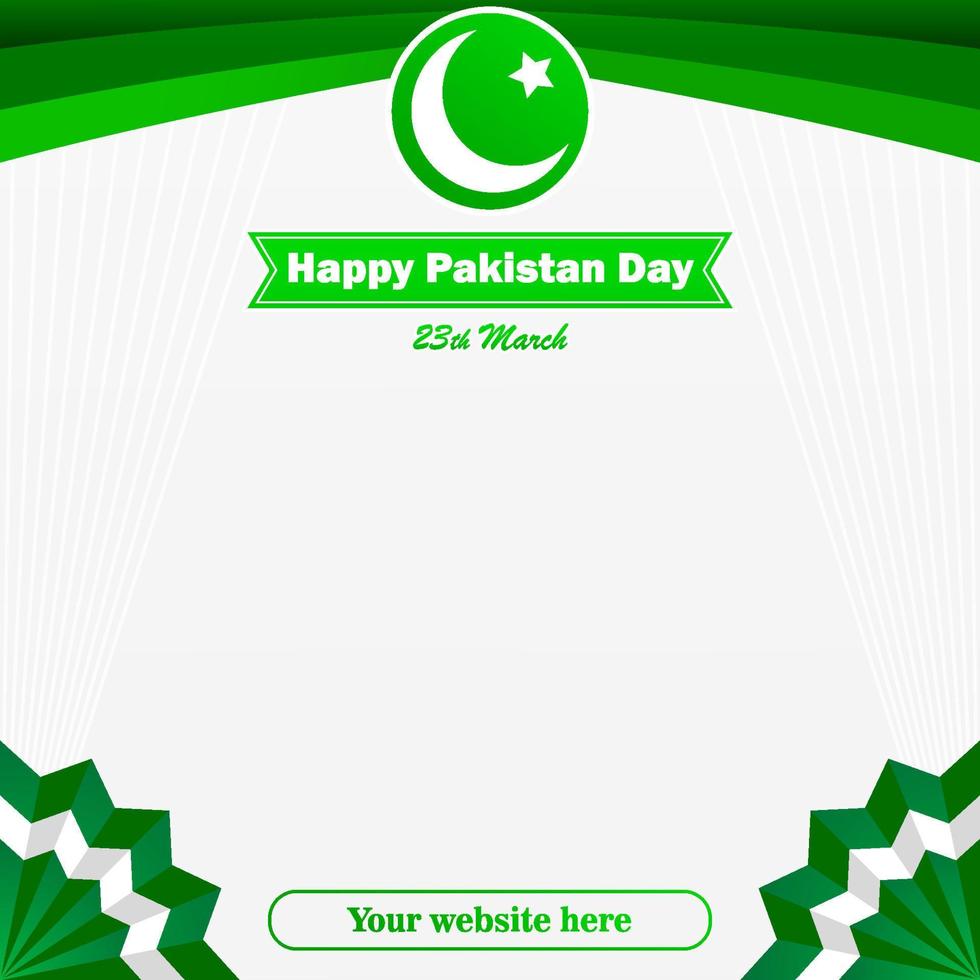 pakistan day 23 march soacial media post with copy space area text space template vector illustration background design banner poster