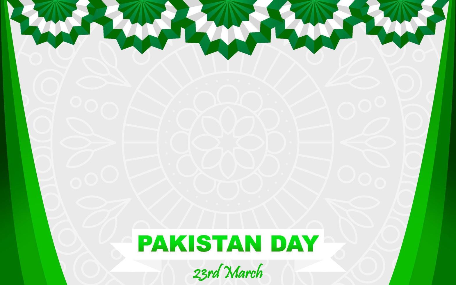 día de pakistán 23 de marzo banner web con área de espacio de copia plantilla de espacio de texto ilustración vectorial cartel de diseño de fondo vector