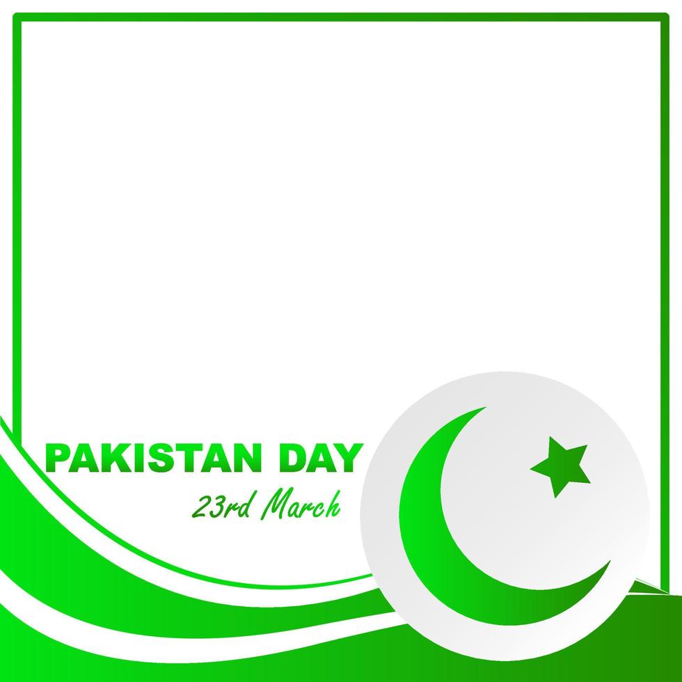 pakistan day 23 march soacial media post with copy space area text space template vector illustration background design poster