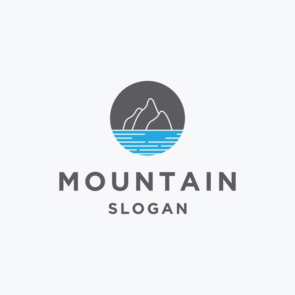 Mountain peak river creek logo vector template