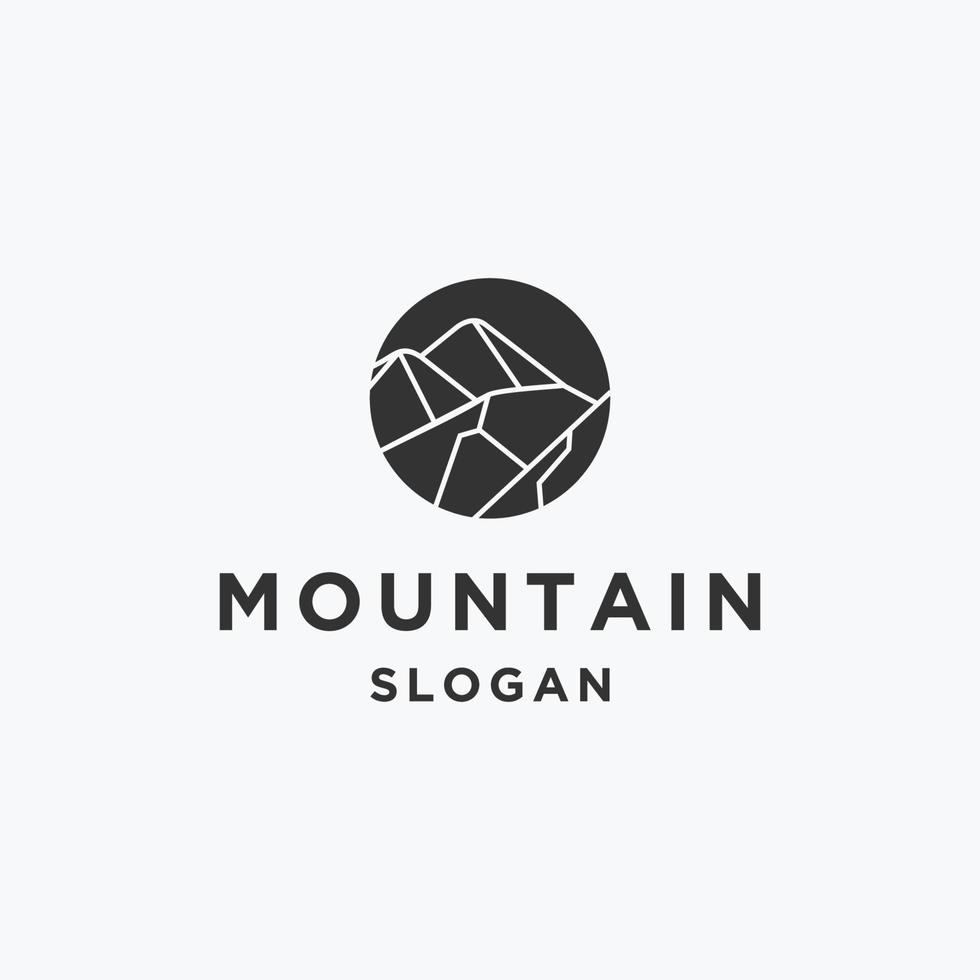 Mountain peak river creek logo vector template