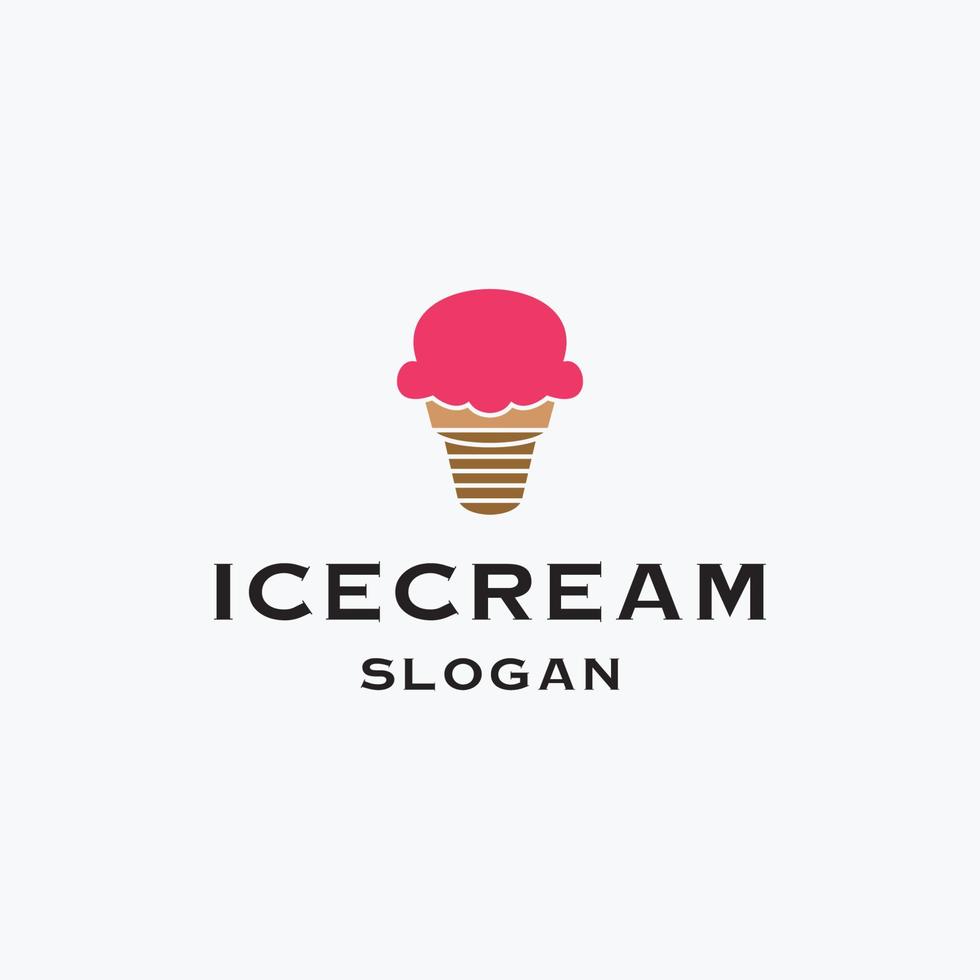 Logo Ice cream. Italian ice cream emblem. Ice cream in a waffle vector