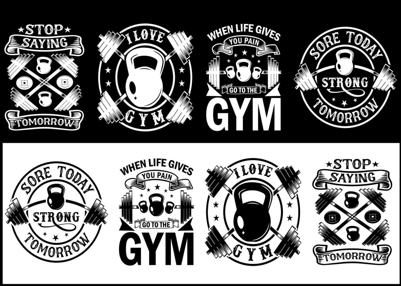Gym fitness workout strong Crossfit vector design for print