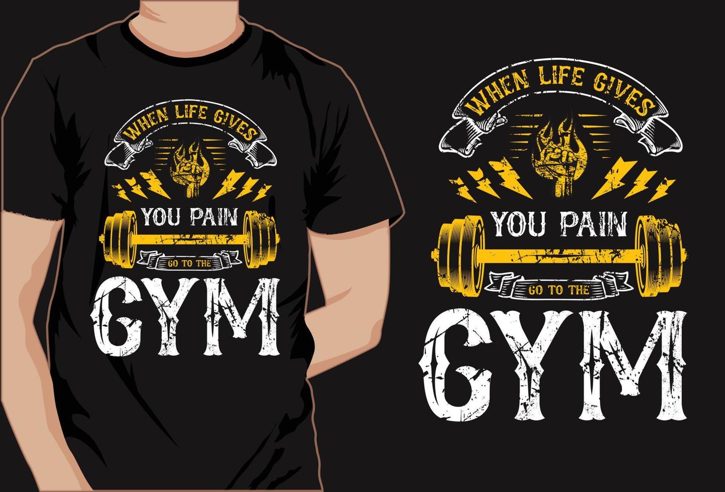 Gym fitness CrossFit workout vector elements and t shirt free download