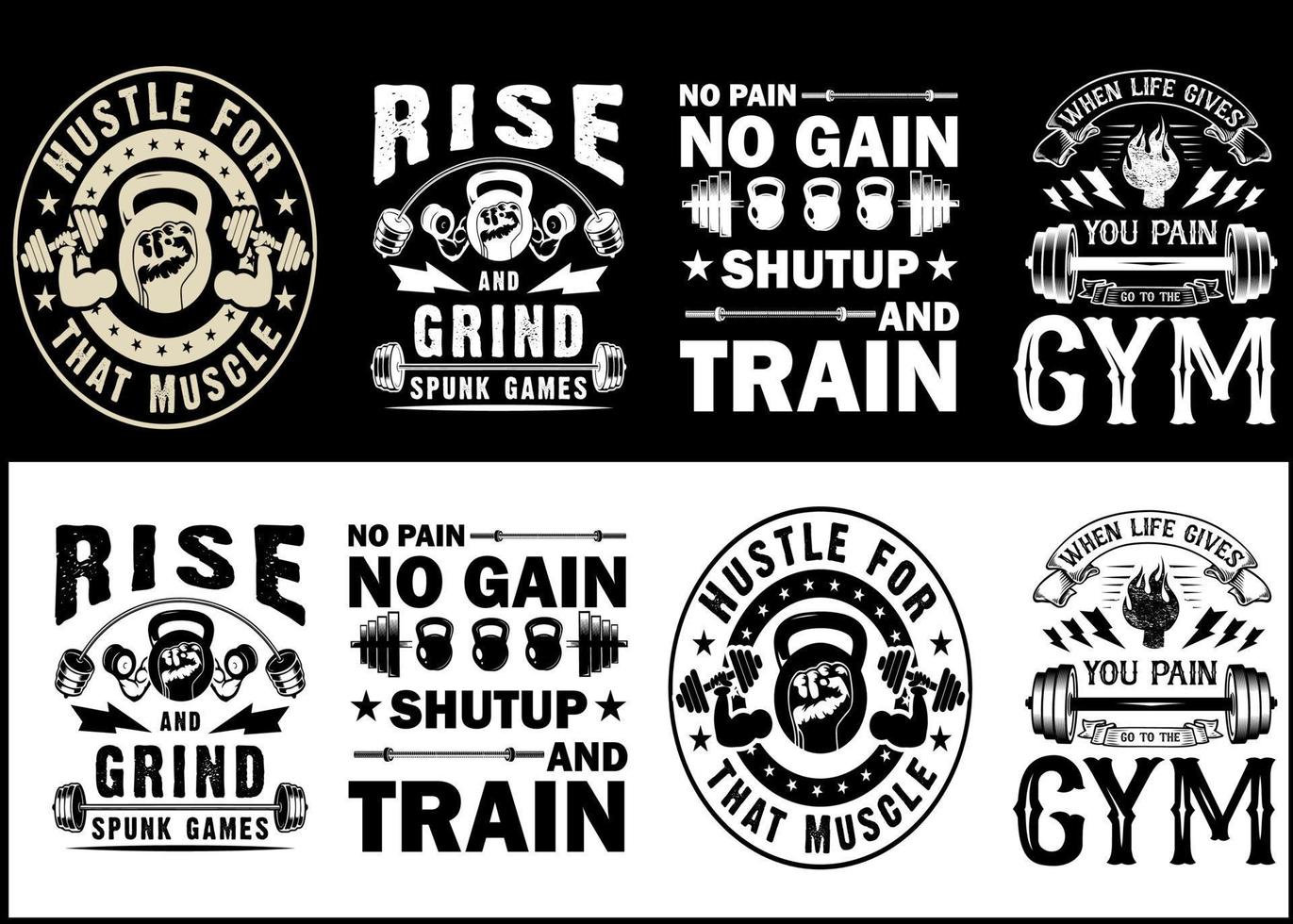 Gym fitness workout strong Crossfit vector design for print