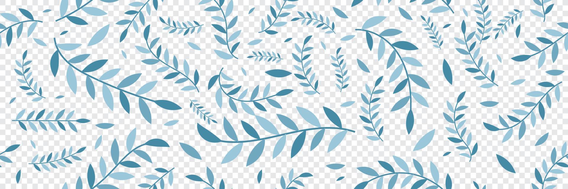 Winter seamless pattern with leaves. Hand drawn floral seamless vector pattern. Floral fantasy motif. Vector illustration