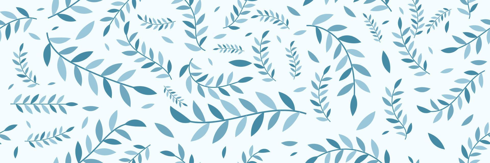 Winter seamless pattern with leaves. Hand drawn floral seamless vector pattern. Floral fantasy motif. Vector illustration