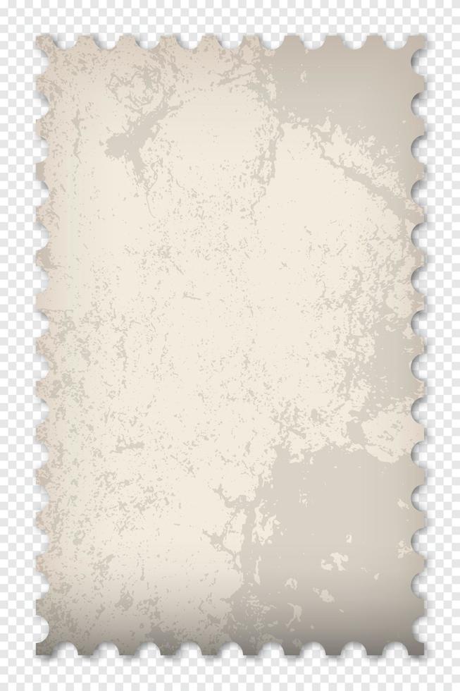 Old grunge postage stamp. Clean postage stamp template. Postage stamp border. Mockup postage stamp with shadow. Blank postage stamp. Vector illustration