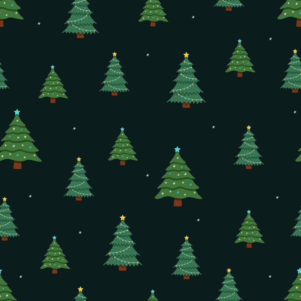 Seamless Christmas tree pattern. Background vector concept of winter and new year.