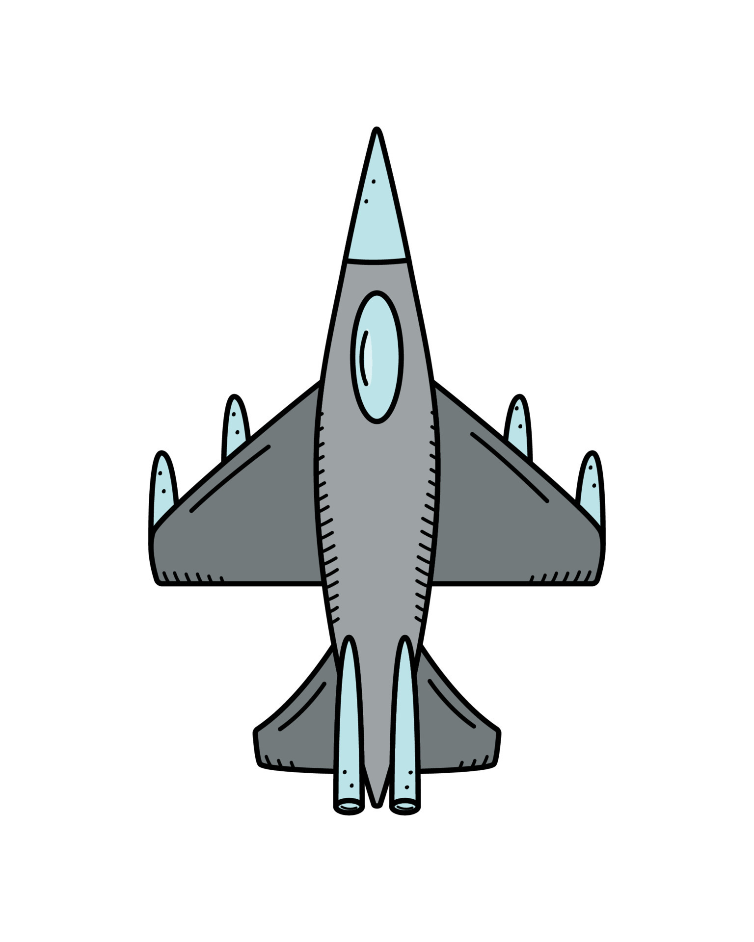 Military fighter plane, vector doodle icon. Vector illustration of war  aviation equipment. Isolate on white. 14774015 Vector Art at Vecteezy