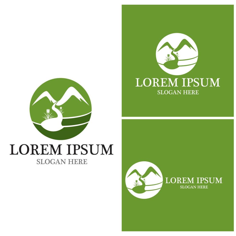 River mountain vector icon illustration design