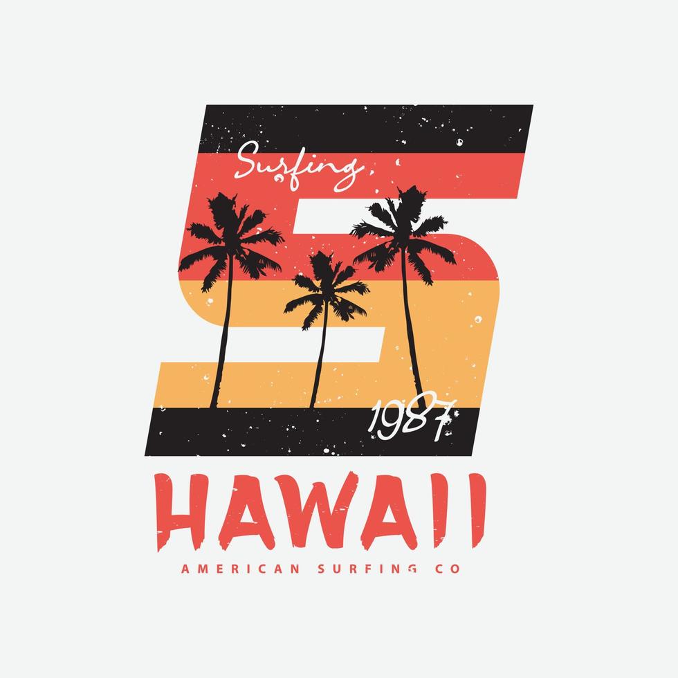 Hawaii illustration typography. perfect for t shirt design vector