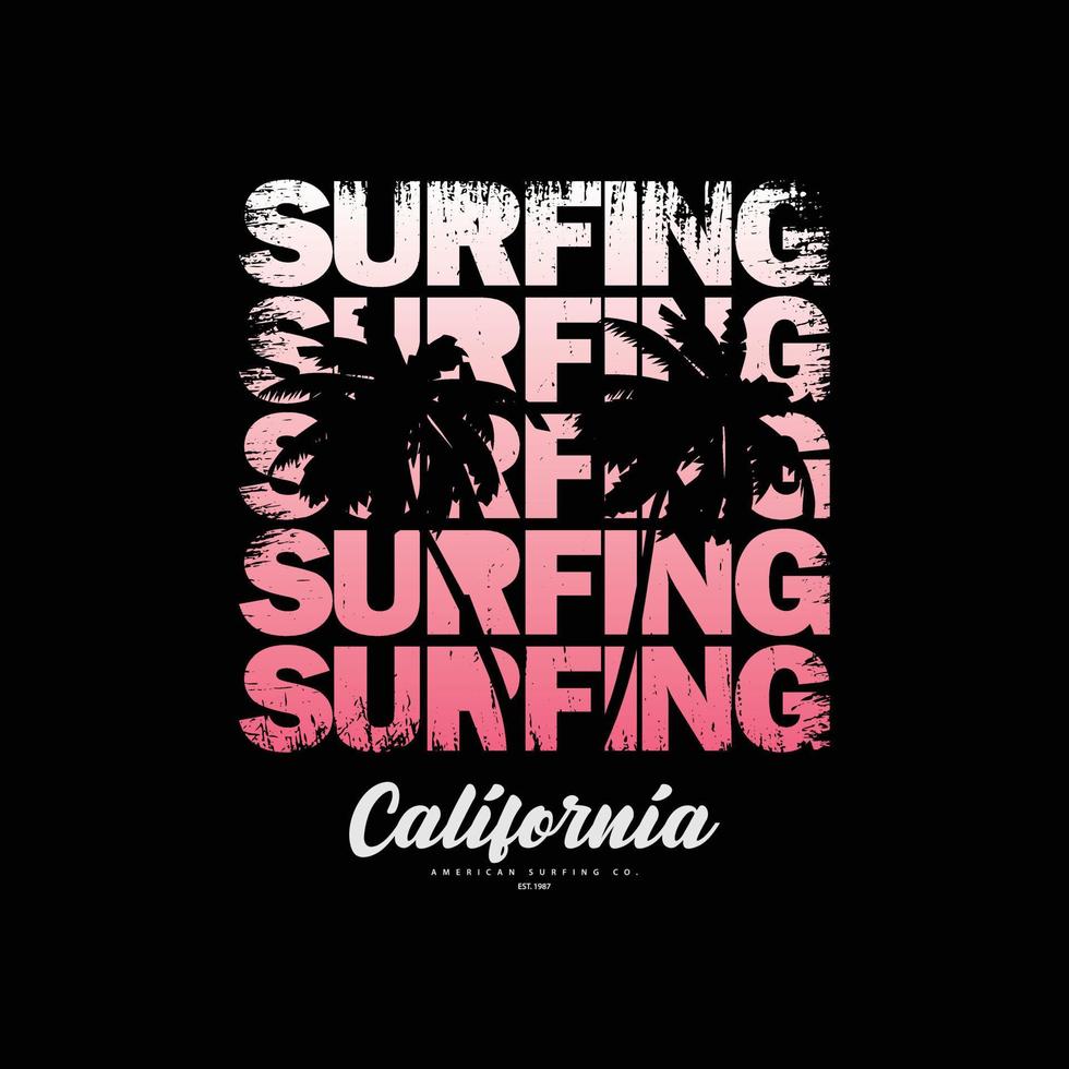 California surfing illustration typography. perfect for t shirt design vector