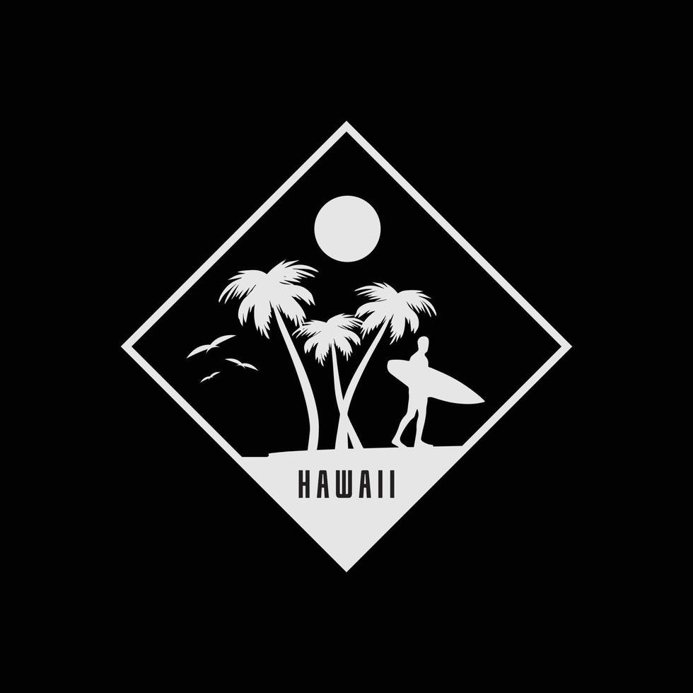 Hawaii illustration typography. perfect for t shirt design vector