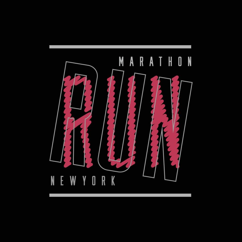 Run illustration typography. perfect for t shirt design vector