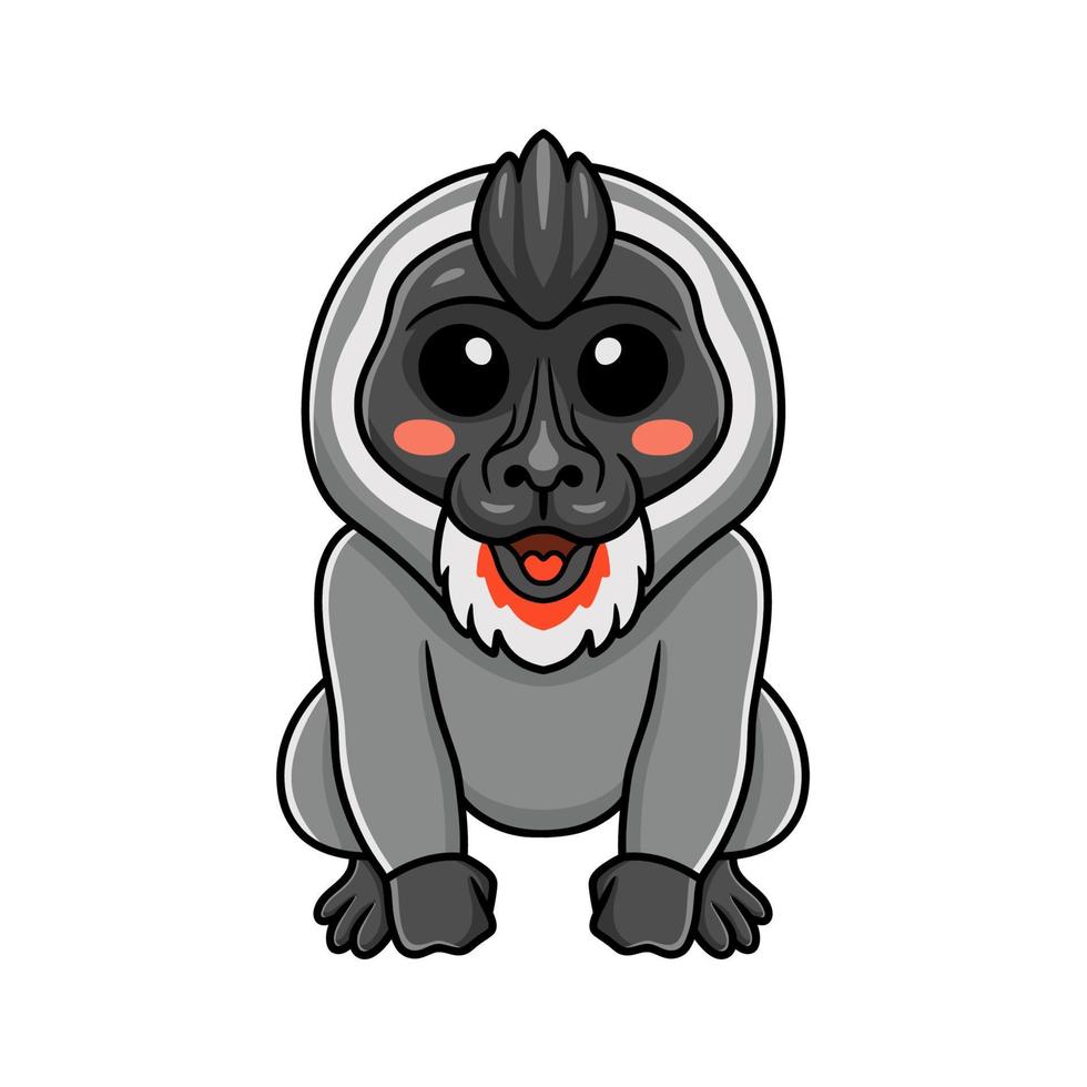 Cute little driil monkey cartoon sitting vector
