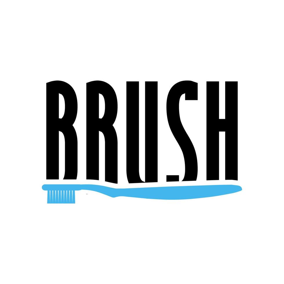 Toothbrush Lettering Typography logo design vector illustration