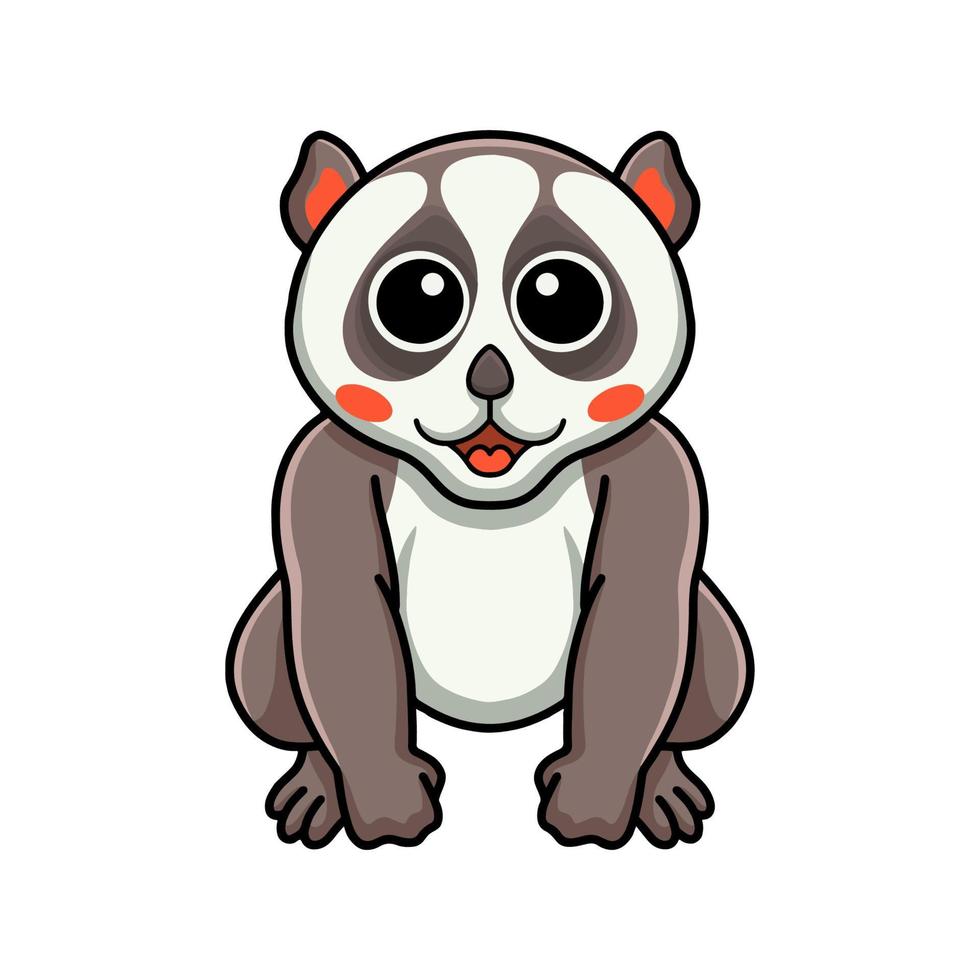 lindo pequeño loris de dibujos animados sentado vector