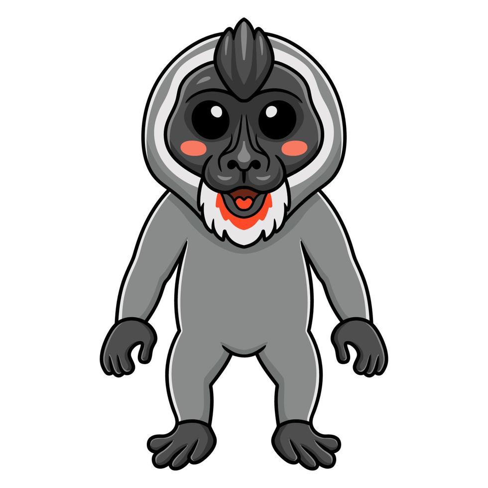 Cute little driil monkey cartoon standing vector