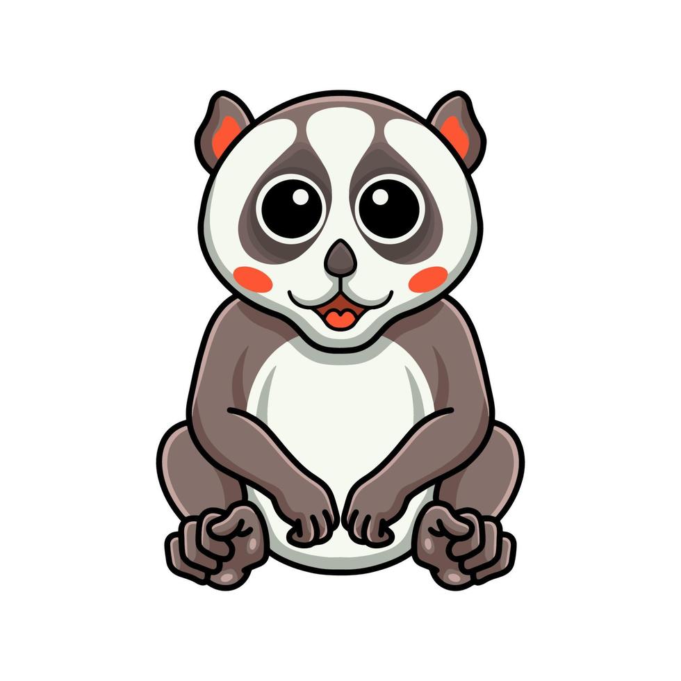 Cute little loris cartoon sitting vector